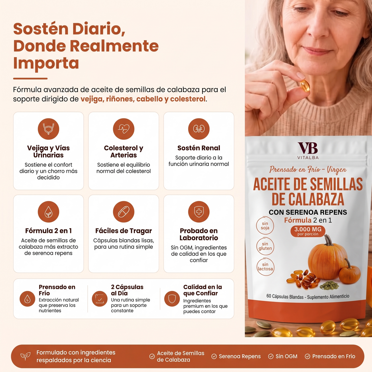 Aceite de Semillas de Calabaza Cápsulas Blandas